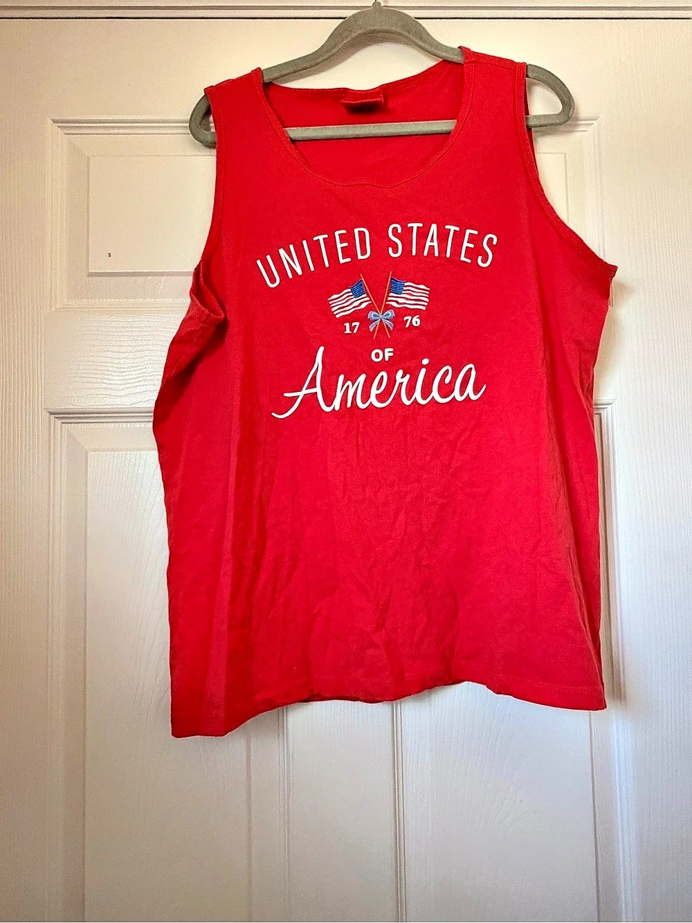State of Mine United States of America Patriotic Tank Top Red Medium